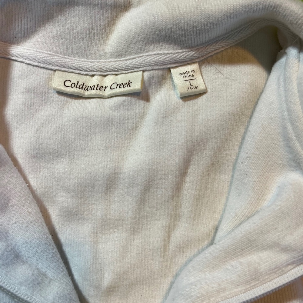 Coldwater Creek White Cott Zip Up Vest Women - 100% cotton - Picture 3 of 5